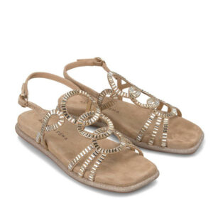 Sandalias suede sand cristal