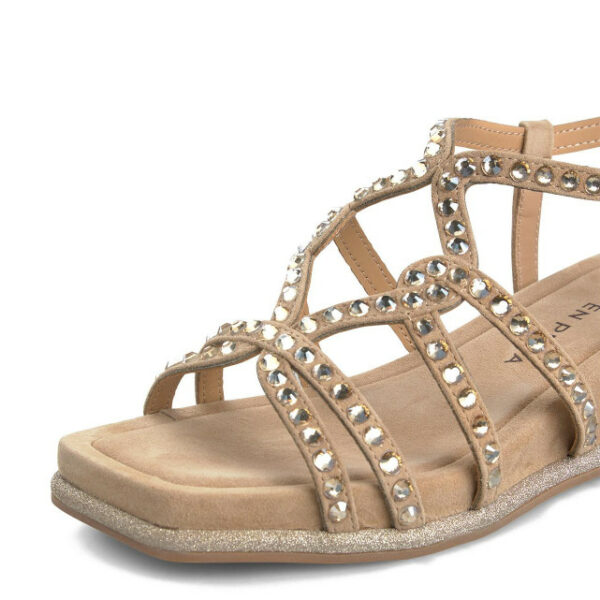 Sandalias suede sand cuña media