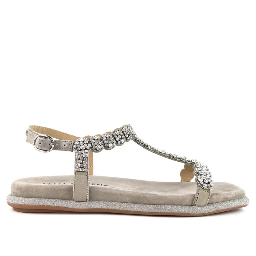 Sandalias Suede Detalles Joya