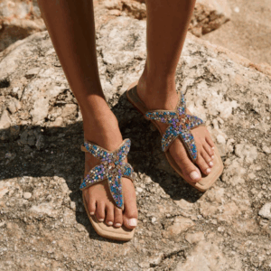 sandalias planas estrella
