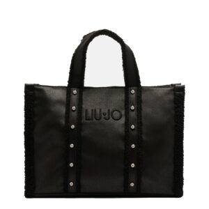 Bolso Tote Grande Negro Peluche