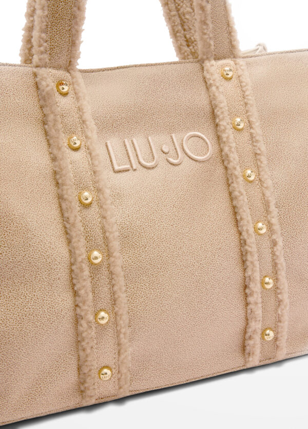 Bolso Tote Grande Beige Peluche - Imagen 6