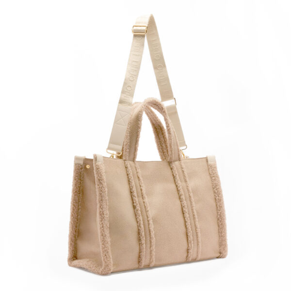 Bolso Tote Grande Beige Peluche - Imagen 3