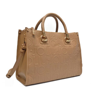 Bolso Satchel Mediano Con Logotipo Marrón
