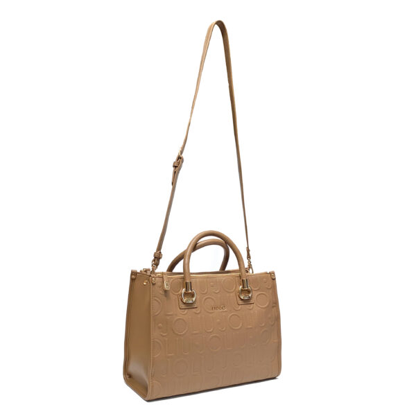 Bolso Satchel Mediano Con Logotipo Marrón - Imagen 3
