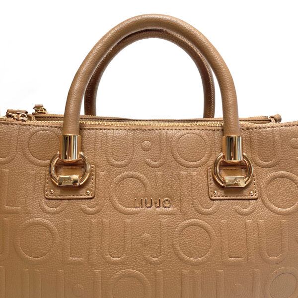 Bolso Satchel Mediano Con Logotipo Marrón - Imagen 5