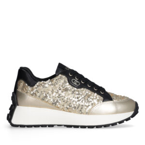 Sneakers de Lentejuelas Doradas