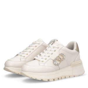 Sneakers de Piel con Logotipo Decorativo