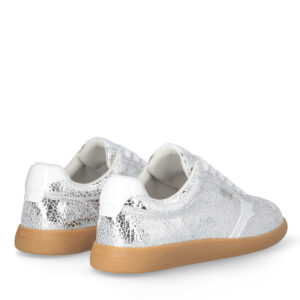 Sneakers de Piel Craquelada Plateadas