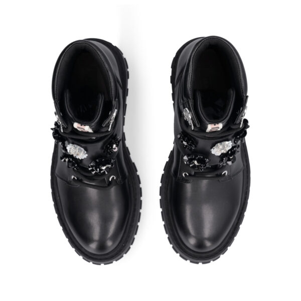 Botas Militares Negras con Pedrería - Imagen 4