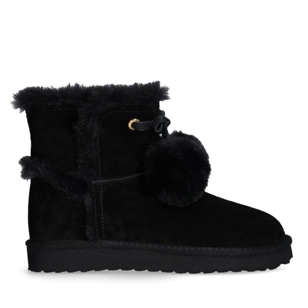 Botines Warm Pompones Negros Liu Jo