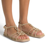 Sandalias suede sand tiras