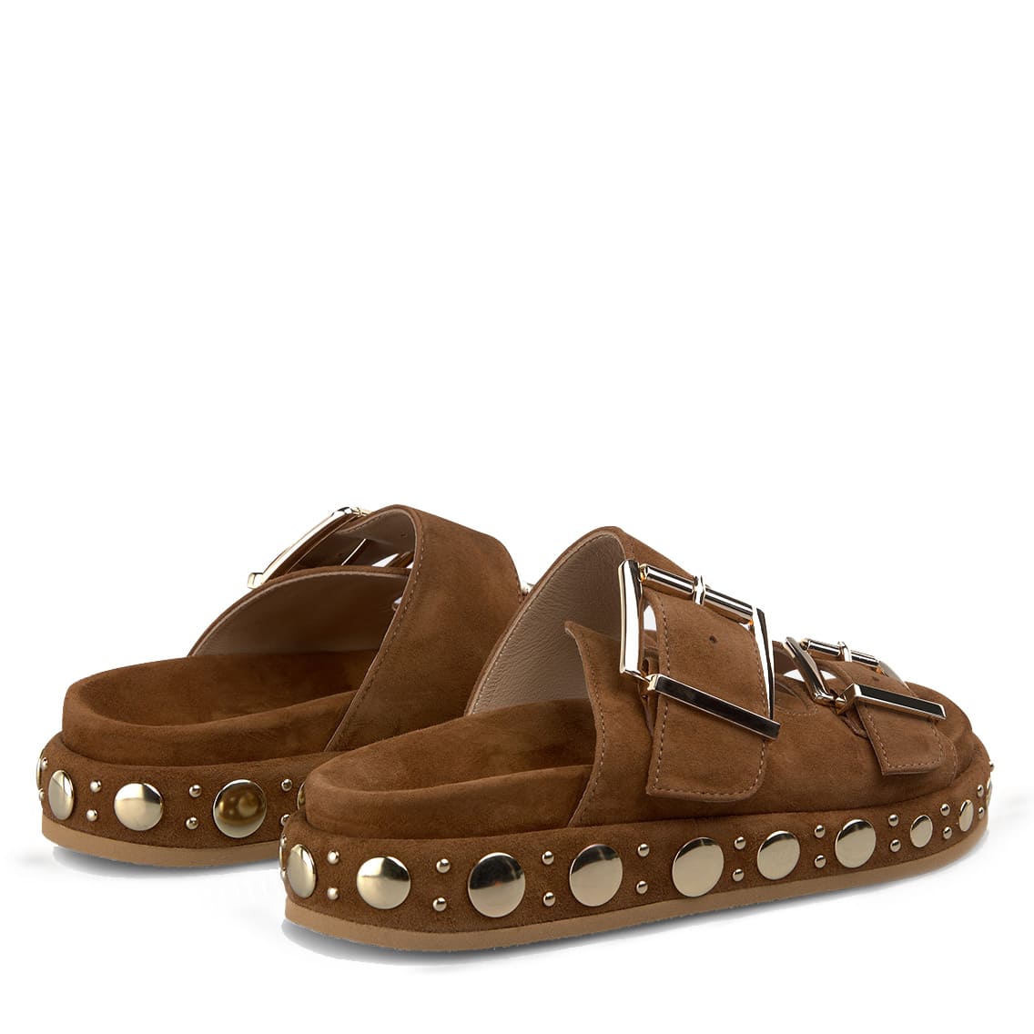 Sandalias Suede Caramel Tachuelas Alma En Pena - Imagen 3