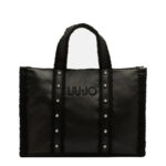 Bolso Tote Grande Negro Peluche