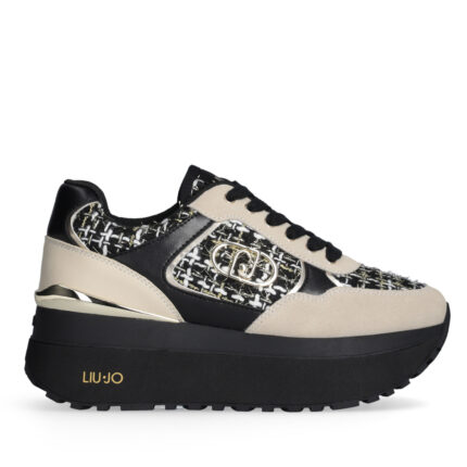 Sneakers Negras con Plataforma Alta