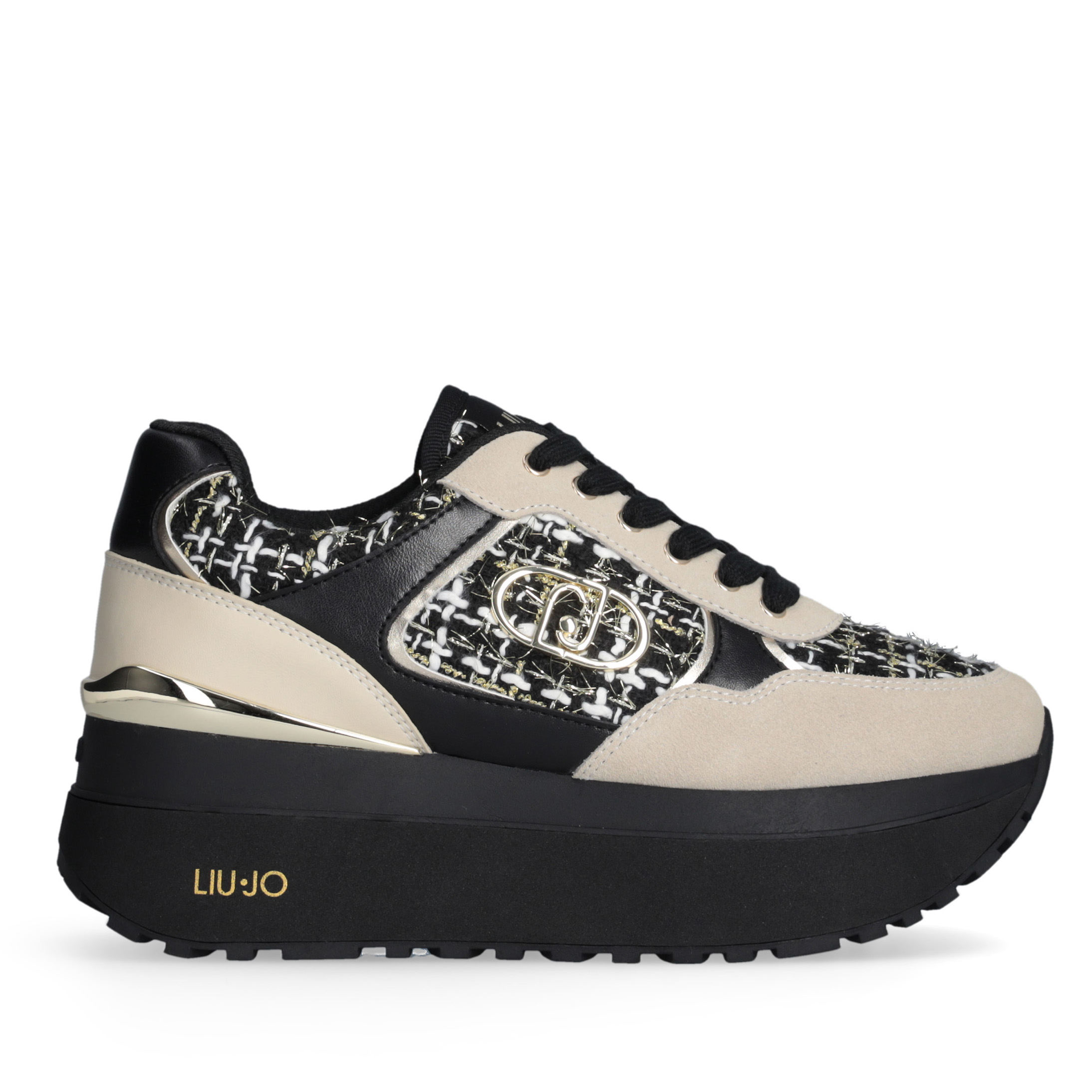 bf5011px686s3833 Sneakers Negras con Plataforma Alta