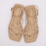 Sandalias napa beige - Imagen 3