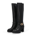Botas Altas de Piel con Logotipo Liu Jo - Imagen 2