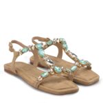 Sandalias Suede Sand Tiras Pedrería Alma En Pena - Imagen 2