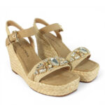 Sandalias Cuña Pedrería y Textil Alma En Pena - Imagen 2